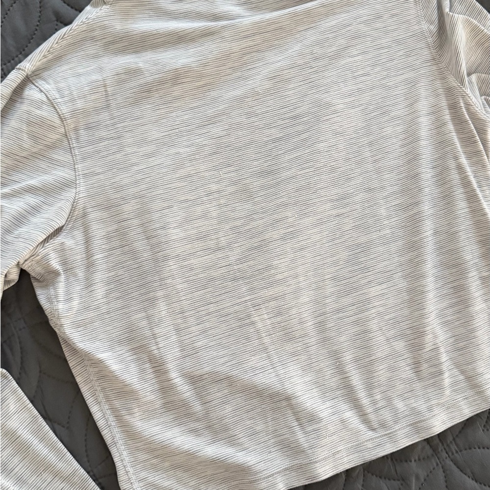 lululemon athletica Cream Striped Long Sleeve Top